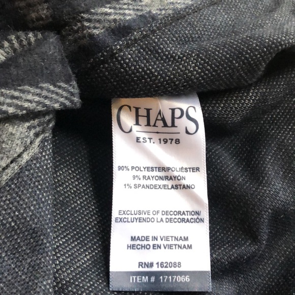 Chaps Men's Long Sleeve Lakeland Stretch Flannel Knit Fleece Shirt Regular Fit M - Picture 5 of 14